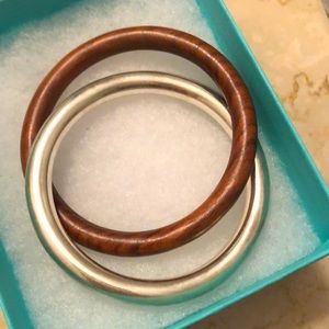 Tiffany wood and silver interlocked bracelet